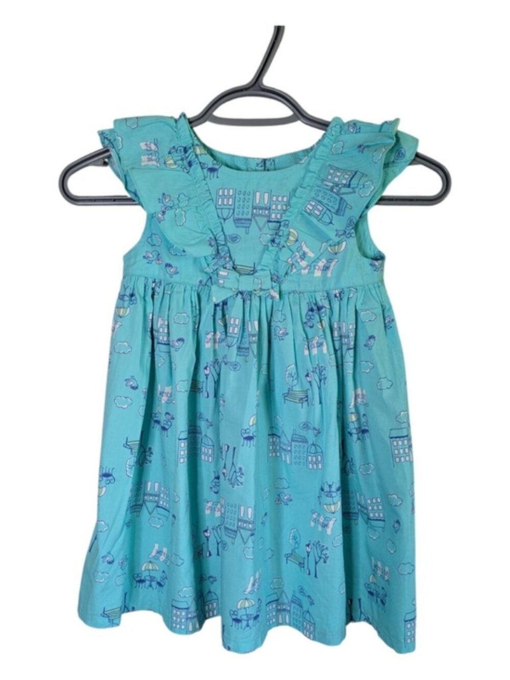 NWT Crazy 8‎ Birdie In Paris Ruffle Dress Turquoise Size 4